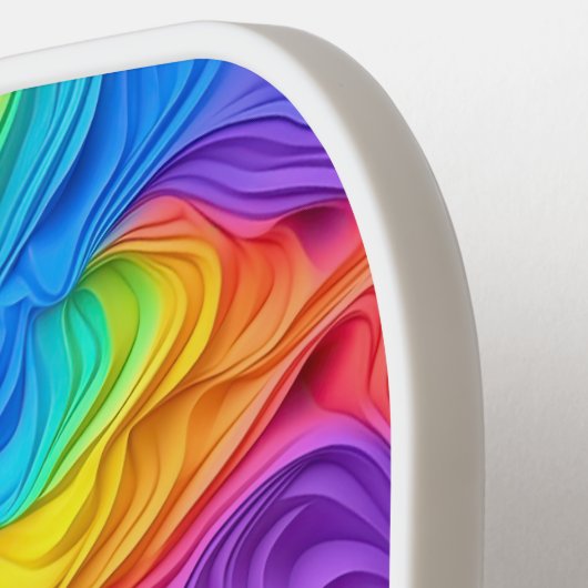 Modern Abstract Regenboog Custom Monogram Pickleball Paddle (Links Detail)