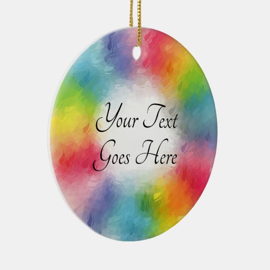 Modern Abstract Regenboog Kleuren Sjabloon Script Keramisch Ornament (Rechts)