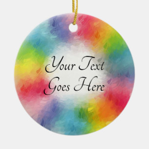 Modern Abstract Regenboog Kleuren Sjabloon Script Keramisch Ornament