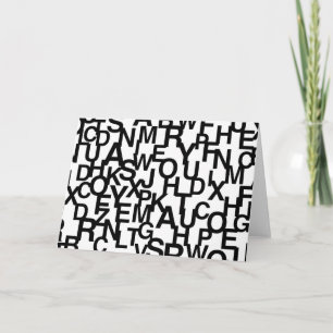 Modern, abstract, rommelig patroon met letters kaart