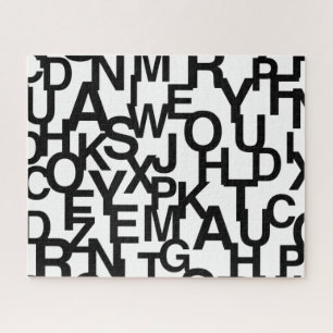 Modern, abstract, rommelig patroon met letters legpuzzel