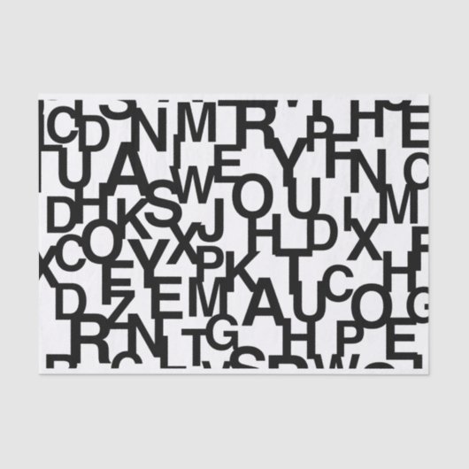 Modern, abstract, rommelig patroon met letters tissuepapier (Voorkant)