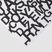 Modern, abstract, rommelig patroon met letters tissuepapier (Detail)