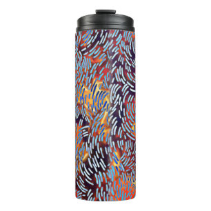 Modern Abstract rood geel zwart Thermosbeker