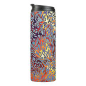 Modern Abstract rood geel zwart Thermosbeker (Geroteerd rechts)