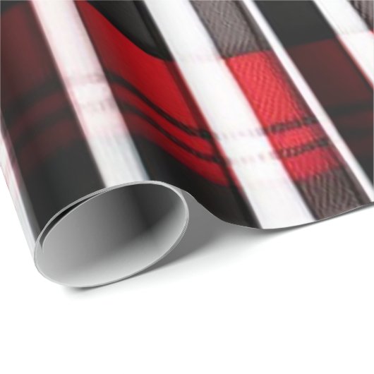 Modern Abstract rood zwart geruite Collectie Cadeaupapier (Rol Hoek)