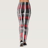 Modern Abstract rood zwart geruite Collectie Leggings (Achterkant)