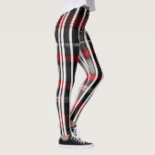Modern Abstract rood zwart geruite Collectie Leggings (Rechts)