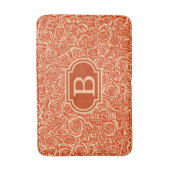 Modern Abstract Roos Patroon, Mandarijns Sinaasapp Badmat (Voorkant Verticaal)