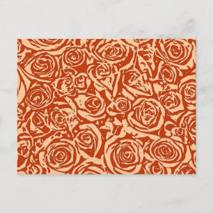 Modern Abstract Roos Patroon, Mandarijns Sinaasapp Briefkaart