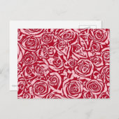 Modern Abstract Roos Patroon, Roos Rood en Roze Briefkaart (Voorkant / Achterkant)