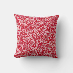 Modern Abstract Roos Patroon, Roos Rood en Roze Kussen