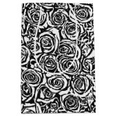 Modern Abstract Roos Patroon, zwart-wit Medium Cadeauzakje (Voorkant)