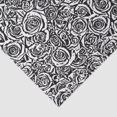 Modern Abstract Roos Patroon, zwart-wit Tissuepapier (Detail)