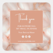 Modern Abstract Rose Gold Business Sticker (Devant)