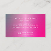 Modern abstract roze blauw metallic visitekaartje (Achterkant)