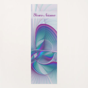 Modern Abstract Roze Blauwe Turquoise Fractal Name Yogamat