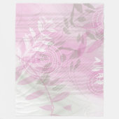 Modern Abstract roze botanisch blad Fleece Deken (Voorkant)