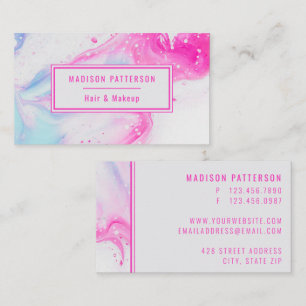 Modern Abstract Roze Chique Trendy Schattige Profe Visitekaartje