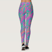 Modern Abstract roze en blauw dierenprint Leggings (Achterkant)