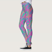 Modern Abstract roze en blauw dierenprint Leggings (Links)