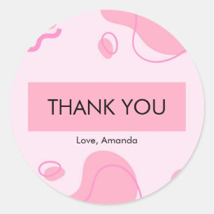 Modern Abstract roze minimalistisch personaliseren Ronde Sticker
