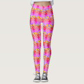 Modern Abstract Roze Rainbow Gradient Rays Pattern Leggings (Voorkant)