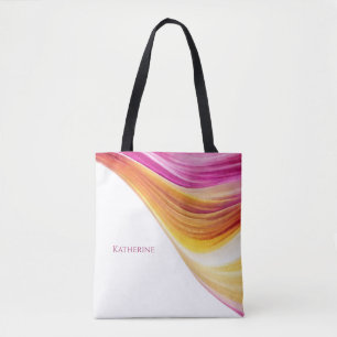 Modern Abstract-Roze Sinaasappel Geel-Gepersonalis Draagtas