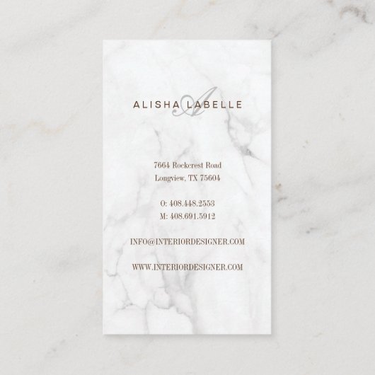 Modern Abstract roze, wit marmer en houtnerf Visitekaartje (Achterkant)