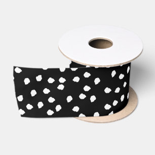 Modern Abstract Schattig Stippenpatroon Zwart en W Lint