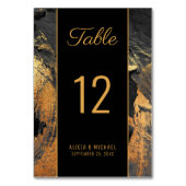 Modern abstract schildergoudschrift, donkerbruilof kaart (Voorkant)