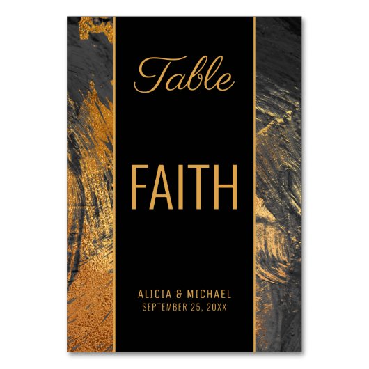 Modern abstract schilderij gouden script TEKST bru Kaart (Achterkant)