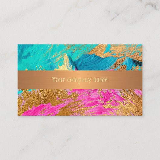 Modern abstract schilderij koperen gouden bedrijfs visitekaartje (Voorkant)
