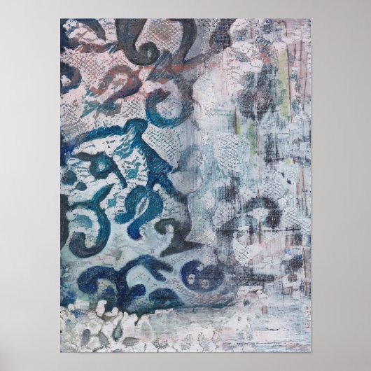 Modern Abstract schilderij Print Azure Elegy (Voorkant)