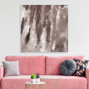 Modern Abstract Sepia en Wit Canvas Afdruk