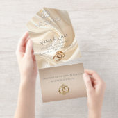 Modern Abstract Silk Wedding Invitation (Détachable)