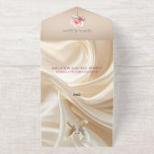 Modern Abstract Silk Wedding Invitation All In One Uitnodiging (Buiten)