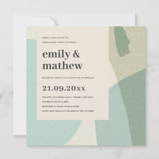 MODERN ABSTRACT SOFT AQUA BLUE ART VERLOVING KAART (Voorkant)