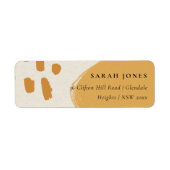 MODERN ABSTRACT SOFT ORANJE RUST KRAFT ADRES ETIKET (Voorkant)