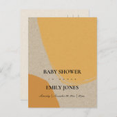 MODERN ABSTRACT SOFT ORANJE RUST KRAFT BABY SHOWER UITNODIGING BRIEFKAART (Voorkant / Achterkant)