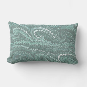 Modern Abstract staal Blauw Wervelt Marmeren Patro Kussen