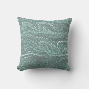 Modern Abstract staal Blauw Wervelt Marmeren Patro Kussen