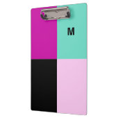 Modern Abstract Stijlvol Monogram Kleurenblok Klembord (Links)
