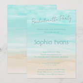 Modern Abstract Strand Bruiloft Bachelorette Party Kaart (Voorkant / Achterkant)