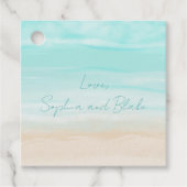Modern Abstract strand gepersonaliseerde bruiloft Bedankjes Labels (Voorkant)