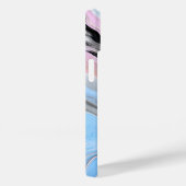 Modern Abstract Swirls Phone Case - Blue Pink Gold (Achterkant / Rechts)