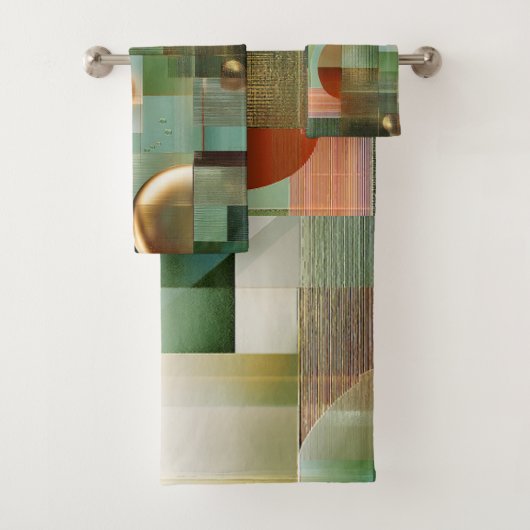 Modern Abstract Teal Green Gold Pattern (En situation)