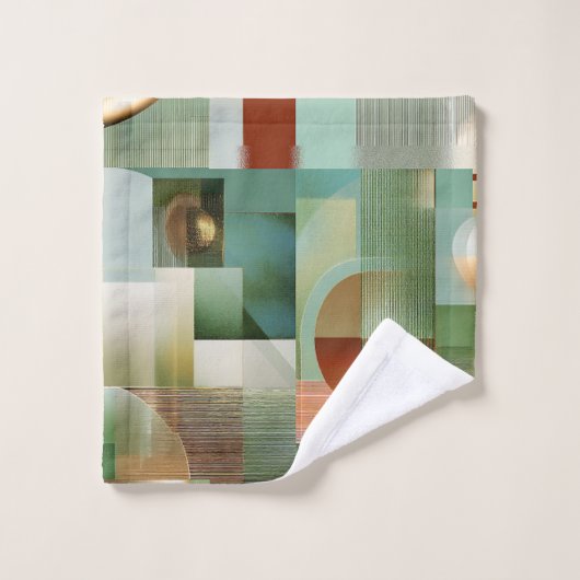 Modern Abstract Teal Green Gold Pattern (Gant de toilette)