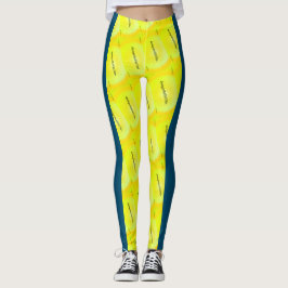 MODERN abstract tekenen in blauw zwart geel Leggings
