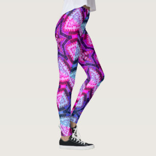 MODERN abstract tekenen in rood-diep blauw-roze Leggings